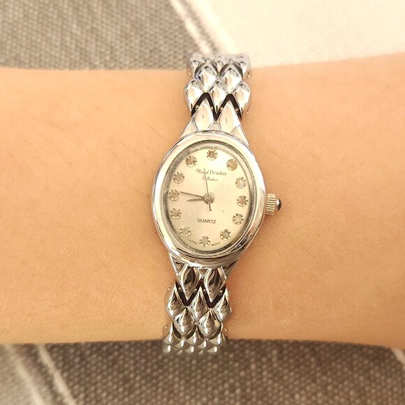New Marcel Drucker Oval Silver Quartz Women's Watch Crystal Indices 22-920S - Picture 1 of 7